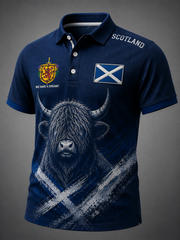 Herren Polo-Shirt mit Schottland-Aufdruck für Fußballliebhaber