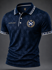 Herren Polohemd mit Schottland-Druck