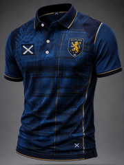 Herren Polo-Shirt mit Schottland-Aufdruck für Fußballliebhaber