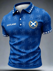 Herren Polohemd mit Schottland-Druck
