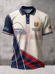 Herren Großbritannien Fußballliebhaber England bedrucktes Poloshirt