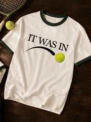 Herren Tennis Print Freizeit-T-Shirt