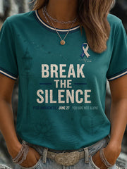 Damen T-Shirt mit Aufdruck „PTSD-Aufklärung“