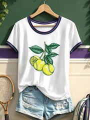 Damen Tennis Print Freizeit T-Shirt