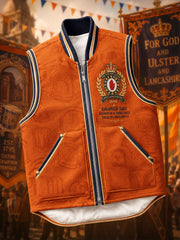 Herren bedruckter Mantel zum Orange Order-Gedenktag am 12. Juli