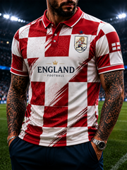 Herren UK Fußball-Liebhaber England bedrucktes Poloshirt