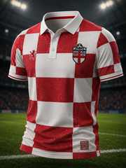 Herren UK Fußball-Liebhaber England bedrucktes Poloshirt