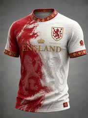 Herren Großbritannien Fußball-Liebhaber England bedrucktes Kurzarm-T-Shirt