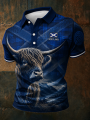 Herren Polo-Shirt mit Schottland-Aufdruck für Fußballliebhaber