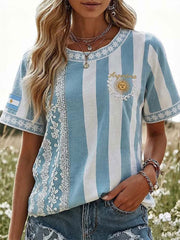 Women's Argentina Football Short-sleeved T-shirt