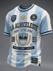 Herren Argentinien Fußball-T-Shirt Kurzarm