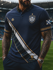 Herren Polo-Shirt mit Schottland-Aufdruck für Fußballliebhaber