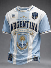 Herren Argentinien Fußball T-Shirt Kurzarm