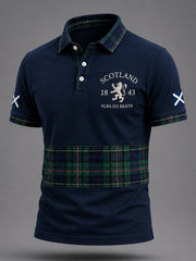 Lässiges Herren-Poloshirt mit schottischem Karodruck