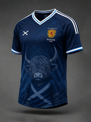 Bedrucktes V-Ausschnitt T-Shirt Schottland für Herren