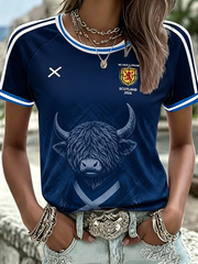 Bedrucktes T-Shirt für Damen mit Rundhalsausschnitt und kurzen Ärmeln „Schottland“