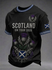 Herren T-Shirt mit Schottland-Kunst-Print, kurzärmlig