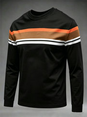 Herren Retro Langarm Rundhals T-Shirt