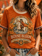 Damen T-Shirt mit Kunstdruck zum Orangemen's Day am 12. Juli