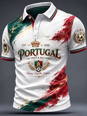 Herren Freizeit-Top mit portugiesischem Fußball-Print