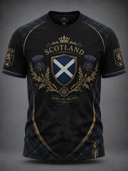 Herren T-Shirt mit Schottland-Kunst-Print, kurzärmlig