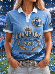 Damen-Geschenk für Fußballfans: Lässiges bedrucktes Poloshirt