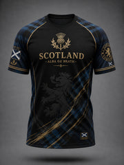 Herren T-Shirt mit Schottland-Kunst-Print, kurzärmlig
