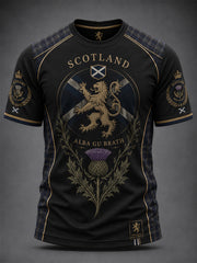 Herren T-Shirt mit Schottland-Kunst-Print, kurzärmlig