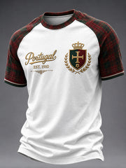 Herren T-Shirt mit portugiesischem Fußballmotiv, lässig, kurzärmelig
