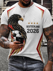 Herren T-Shirt mit Aufdruck Deutscher Fußball-Fan, Kurzarm