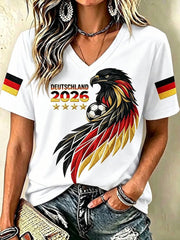 Deutschland Fußball Fan T-Shirt für Damen mit Aufdruck