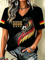 Deutschland Fußball Fan T-Shirt für Damen mit Aufdruck