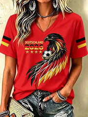 Deutschland Fußball Fan T-Shirt für Damen mit Aufdruck