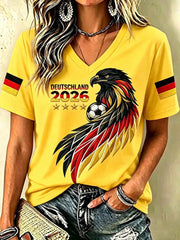 Deutschland Fußball Fan T-Shirt für Damen mit Aufdruck