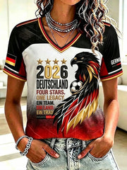 Damen Deutschland Fußball Fan T-Shirt