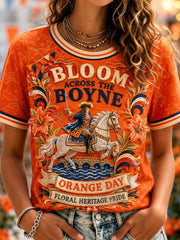 Damen T-Shirt mit Aufdruck: „Orangemen's Day am 12. Juli“