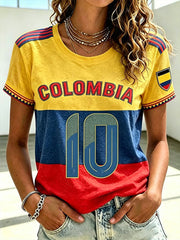 Damen Kolumbien Fußball 2026 Freizeit-T-Shirt