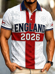 Herren Polo-Shirt mit England-Aufdruck