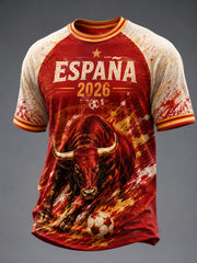 Men's Spanish Football Printed Casual short sleeves t-shirt