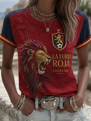 Damen ESPAÑA Fußball T-Shirt mit kurzen Ärmeln