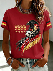 Damen Deutschland Fußball Fan T-Shirt