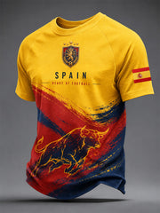 Herren-T-Shirt für Spanien-Fußballfans, lässiger Aufdruck