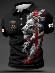 Herren Polo-Shirt mit England-Aufdruck für Fußballliebhaber aus Großbritannien
