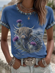 Damen T-Shirt mit Hochlandrind-Print