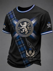 Herren T-Shirt mit Schottland-Kunst-Print, kurzärmlig