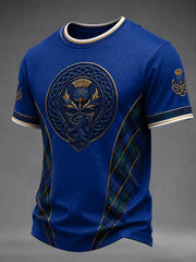Herren T-Shirt mit Schottland-Kunst-Print, kurzärmlig