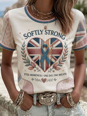 Damen UK PTSD Awareness Leinen-T-Shirt mit Aufdruck