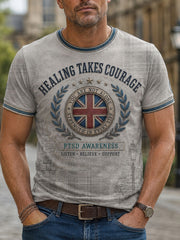 Herren T-Shirt mit Aufdruck „UK PTSD Awareness“