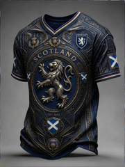 Bedrucktes V-Ausschnitt T-Shirt Schottland für Herren