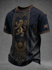 Herren T-Shirt mit Schottland-Kunst-Print, kurzärmlig